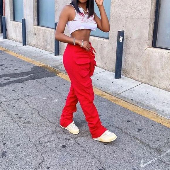 Multi Pocket Stacked Joggers🩸 - Picture 6 of 8